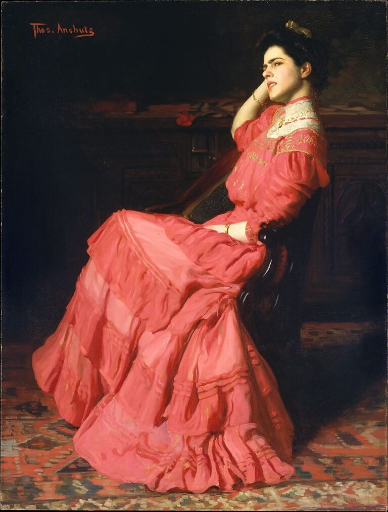 A Rose by Thomas Anschutz, late nineteenth century American painting